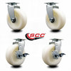 Service Caster 6 Inch Nylon Swivel Caster Set with Ball Bearings 2 Brakes SCC SCC-20S620-NYB-2-TLB-2